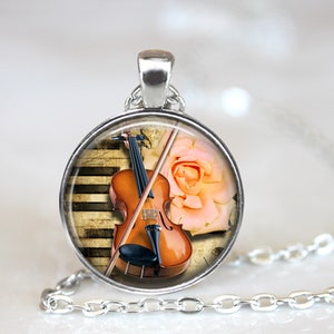 Violin Necklace, Violin Pendant, Violin Jewelry, Musical Instrument Jewelry Necklace, Violin Key chain