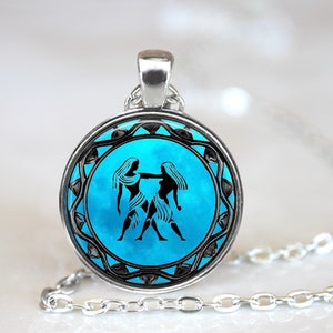 Gemini   Zodiac Pendant, Gemini pendant Zodiac necklace Gemini Zodiac jewelry astrology birthday gift key chain