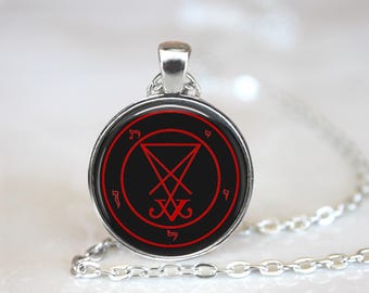 Lucifer Sigil Pendant Necklace: Occult Jewelry