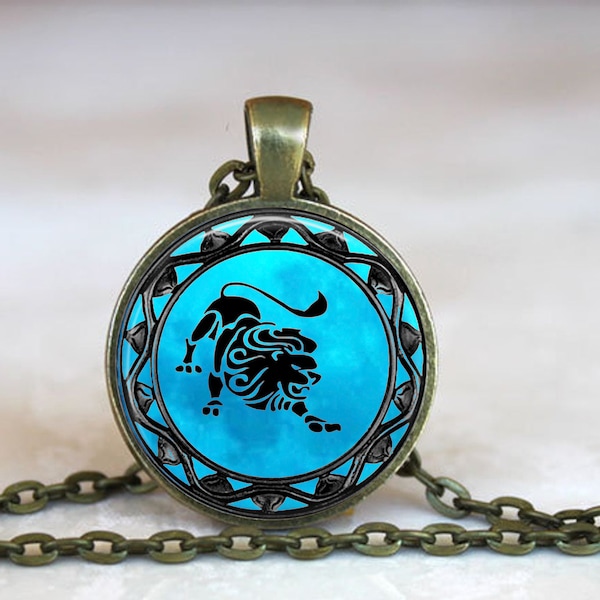 Leo   Zodiac Necklace, Leo pendant, Zodiac necklace Leo jewelry Leo necklace, Leo birthday gift astrology key chain