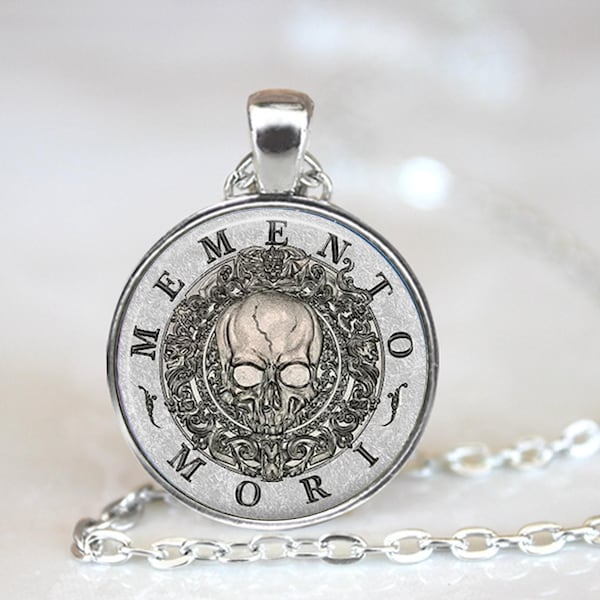 Memento Mori Skull Pendant Necklace: Magick Occult Jewelry