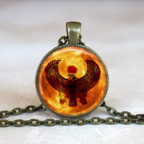 Egyptian Horus Falcon Sun Pendant, Egyptian Falcon God Horus Mythology Ancient Egypt Horus Falcon Egyptian Jewelry