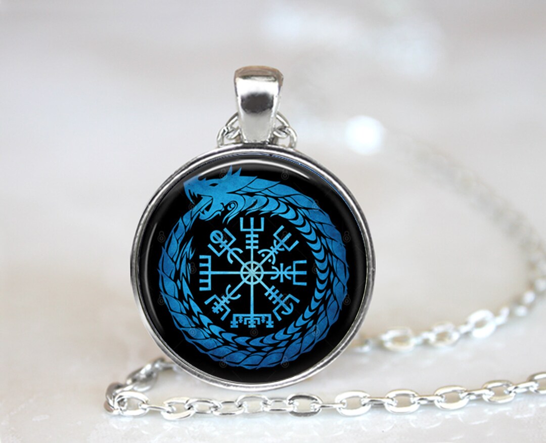 Vegvisir and Jormungandr Norse Nordic Icelandic Viking Rune Pendant ...