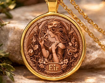 Eir Goddess Necklace – Norse Viking Pendant, Healing Protection Jewelry