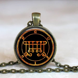 Gusion Sigil Pendant Necklace: Satanic Occult Seal, Witchcraft Ritual