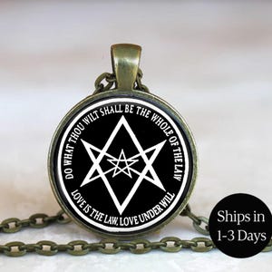 THELEMA Crowley Seal Necklace, Thelema Jewelry, Sigil Pendant