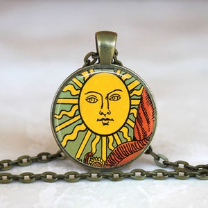 Tarot Sun Pendant Necklace: Mystic Sun Jewelry