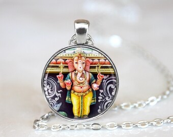 Collier pendentif Ganesh : breloque dieu hindou, bijoux indiens