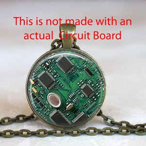 Circuit Board Image Pendant: Tech Key Chain or Necklace