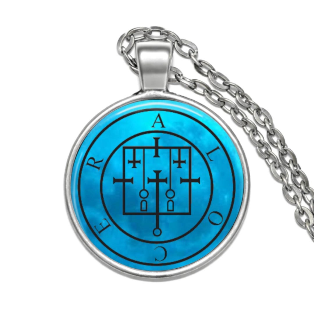 ALOCER Sigil Pendant Necklace – Goetia Demon Seal Jewelry – Occult ...