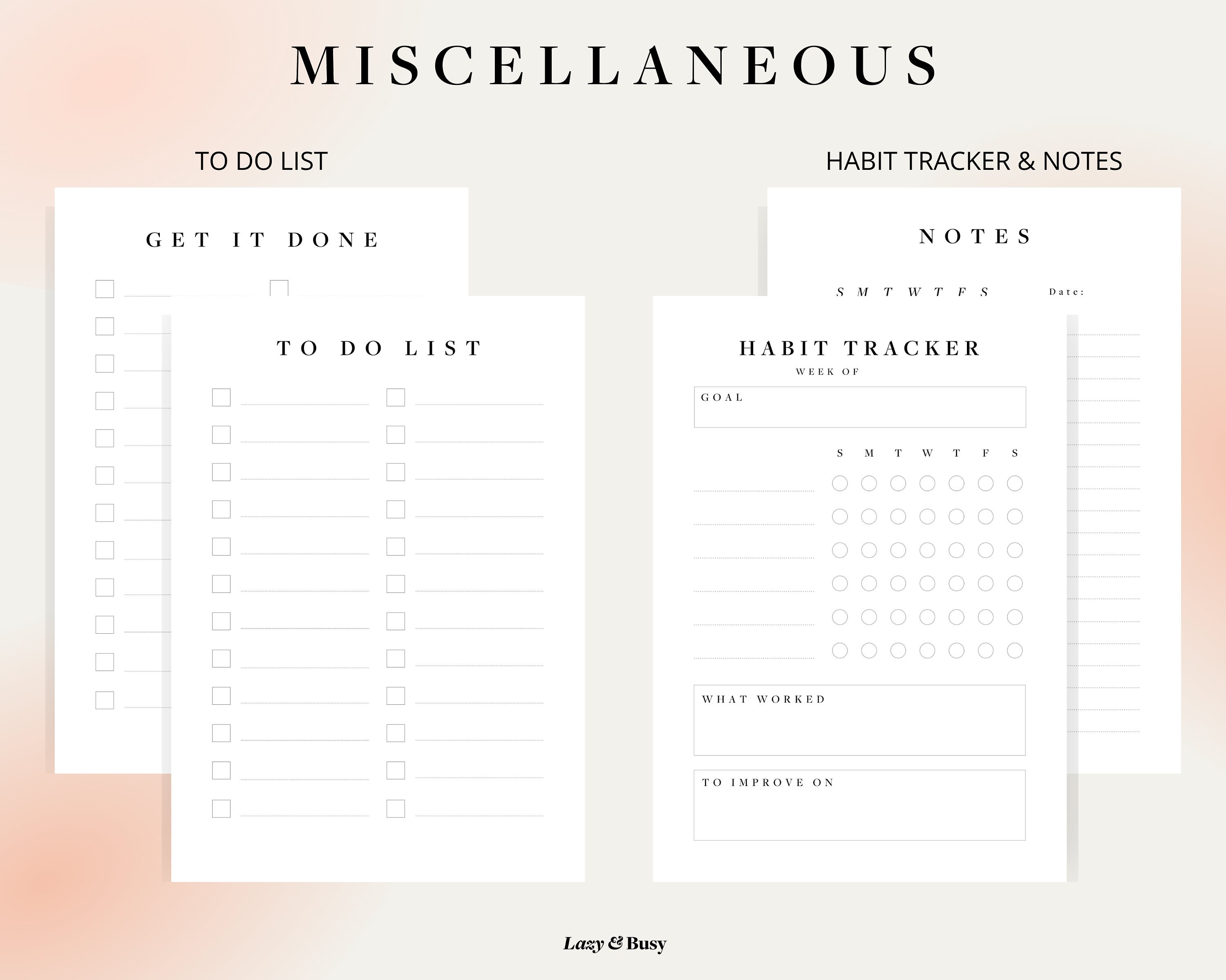 Printable Productivity Planner Bundle Daily Weekly Monthly Quarterly ...