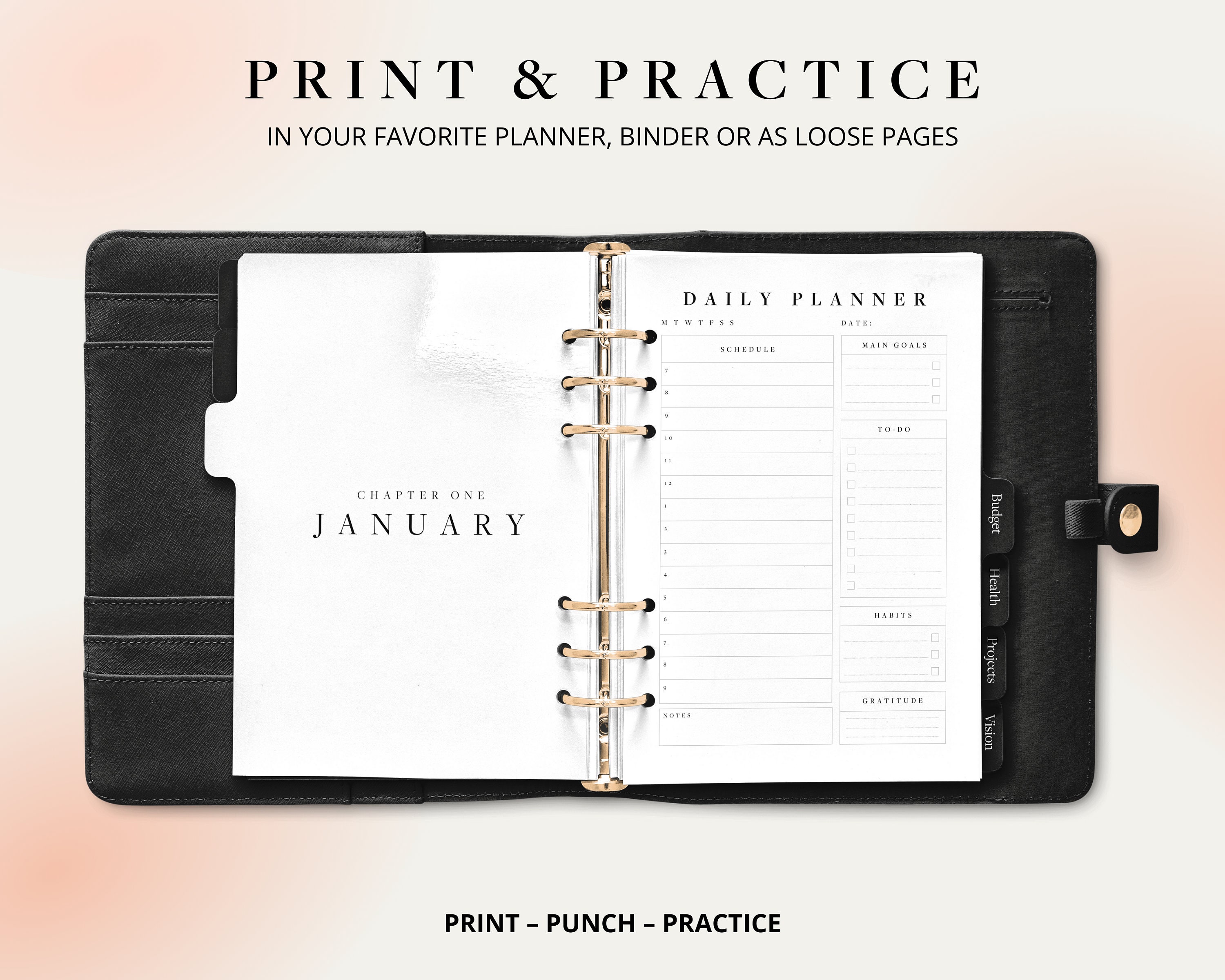 Printable Productivity Planner Bundle | Daily Weekly Monthly Quarterly ...
