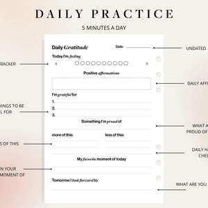 Daily Gratitude | Printable | Daily Check-in| Self-care | Mindset ...