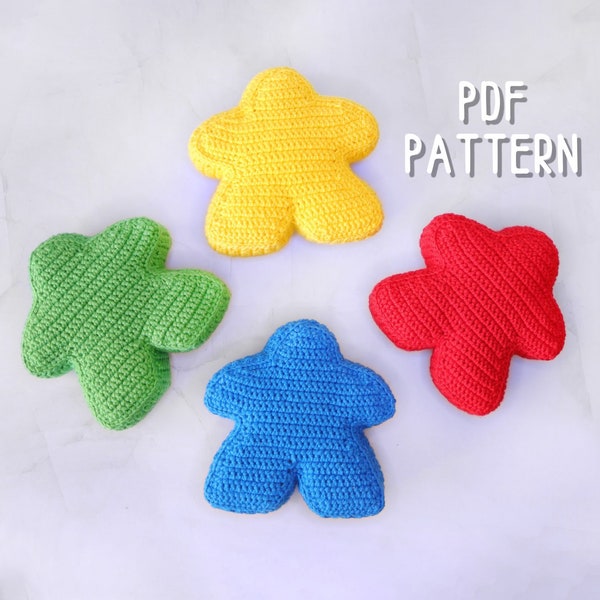 Meeple amigurumi crochet PATTERN, board game piece amigurumi, Carcassonne meeple plush toy pattern for board game lovers