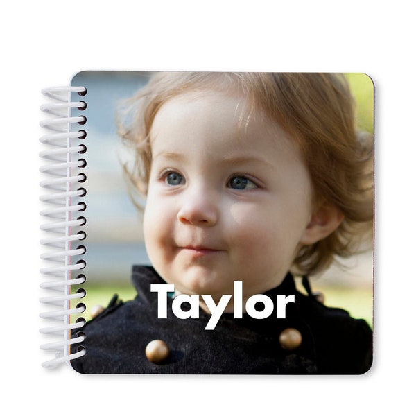 Personalized Baby Photo Book, Custom Board Book of Family Names & Faces, Gift for Kids