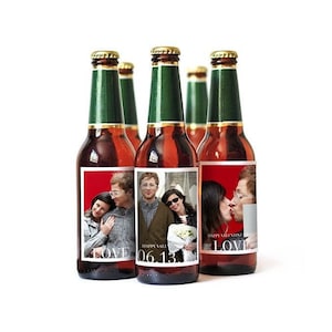 Set of 15 Custom Beer Labels with Photos, Personalized Beer Bottle Labels - 2.875 x 3.5&quot;