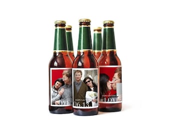 Set of 15 Custom Beer Labels with Photos, Personalized Beer Bottle Labels - 2.875 x 3.5"