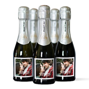 Mini Champagne Bottle Labels, Set of 28 Mini Wine Labels, Wedding Favors, Engagement Party Favors - 2.25 x 2&quot;