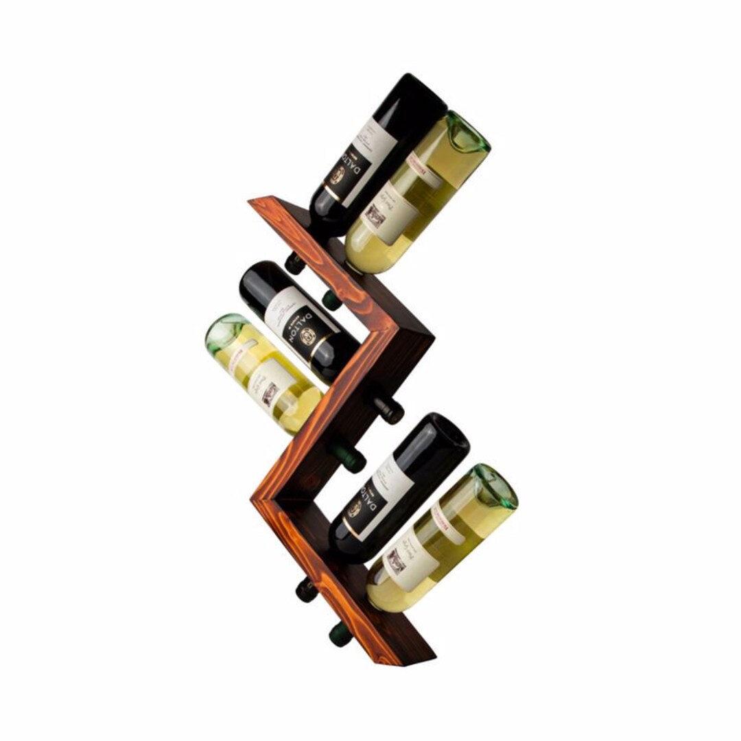 Zig Zag Wine Rack Wine Bottle Holder Wall Mounted Wine Etsy
