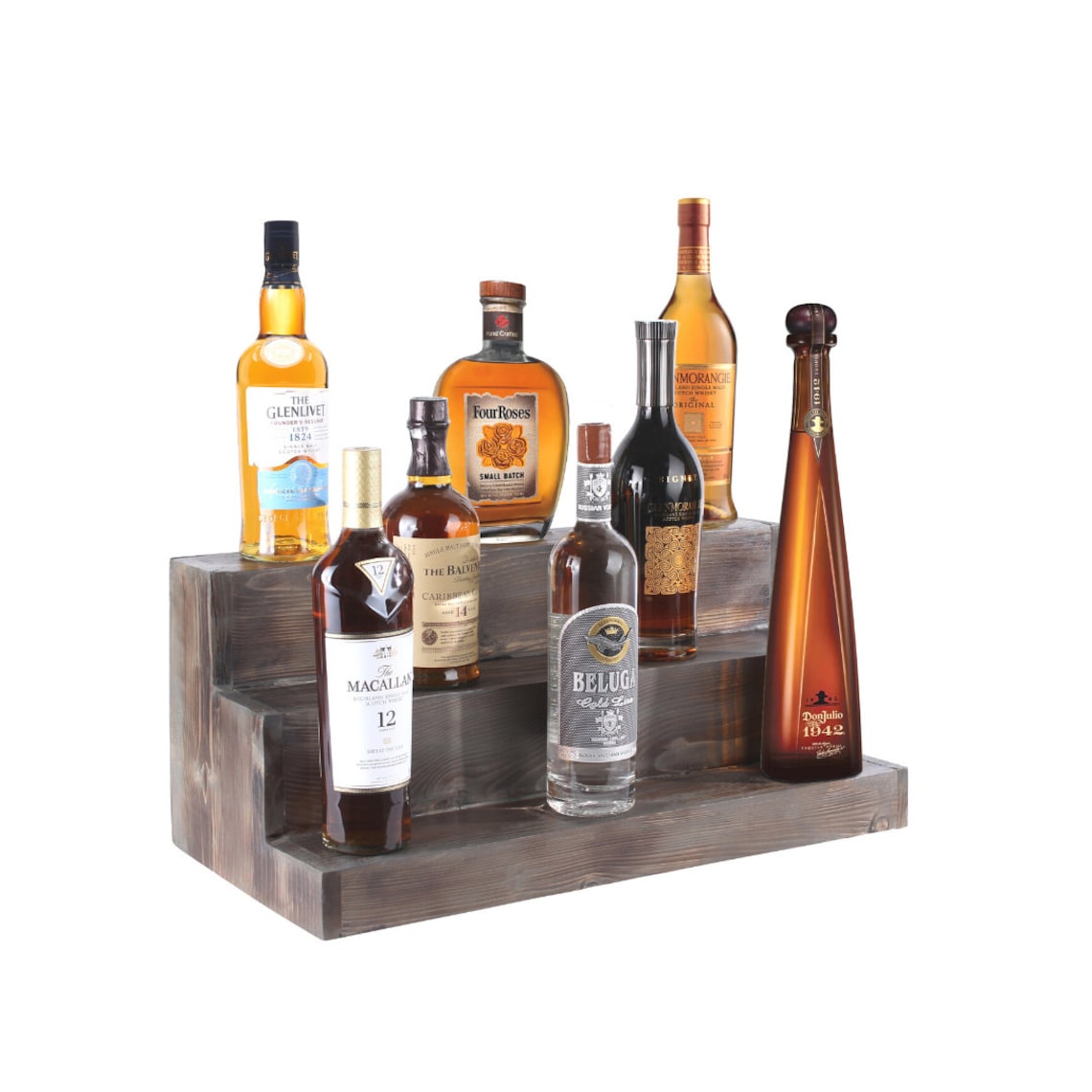Handmade Liquor Bottle Display 3 Tier Display Shelf Bar Organizer Wine Shelf Liquor Cabinet ...