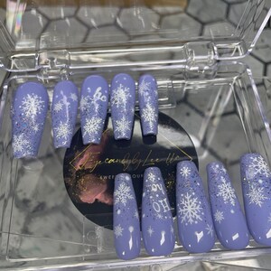 Christmas nails / hand painted nails /custom press on nails/ Press on Nails/ Acrylic Nails / Xmas/ blue glitter