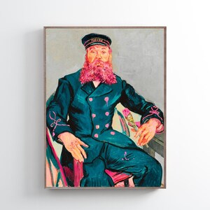 Verändertes Vintage Porträt | Lustiges Verändertes Porträt | Digitaler Kunstdruck | Galerie Wandkunst | Männer Portrait Gemälde |Quirky Wall Art Print