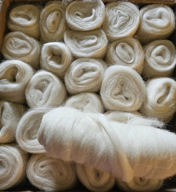Roving - White Alpaca