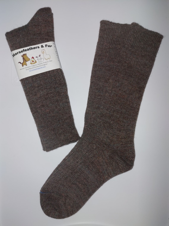 Alpaca Crew Sock - Dark Brown