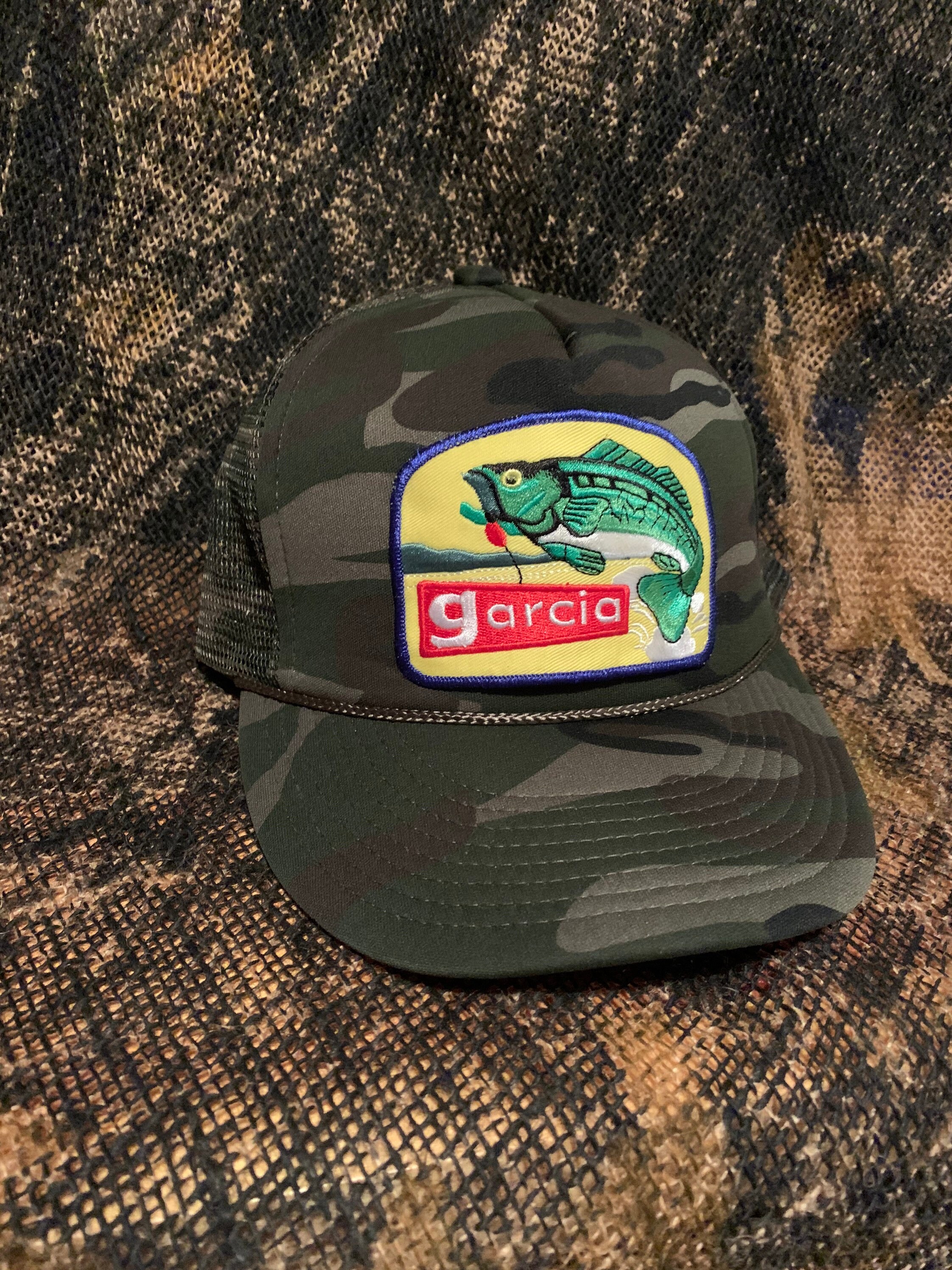 Garcia Bass Fishing Patch on a Camo 