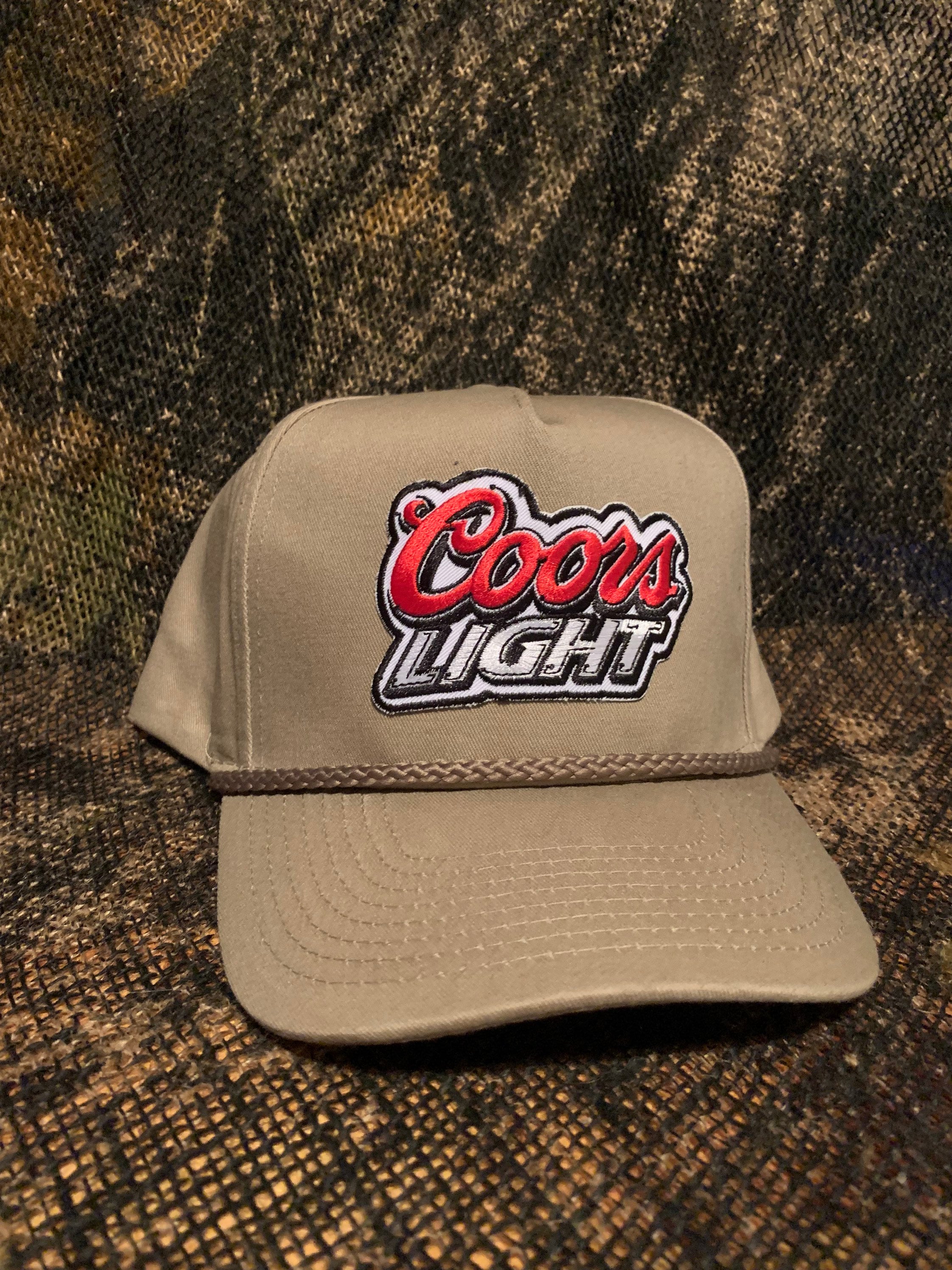 Coors Light Patch on a Rope Brim Khaki 