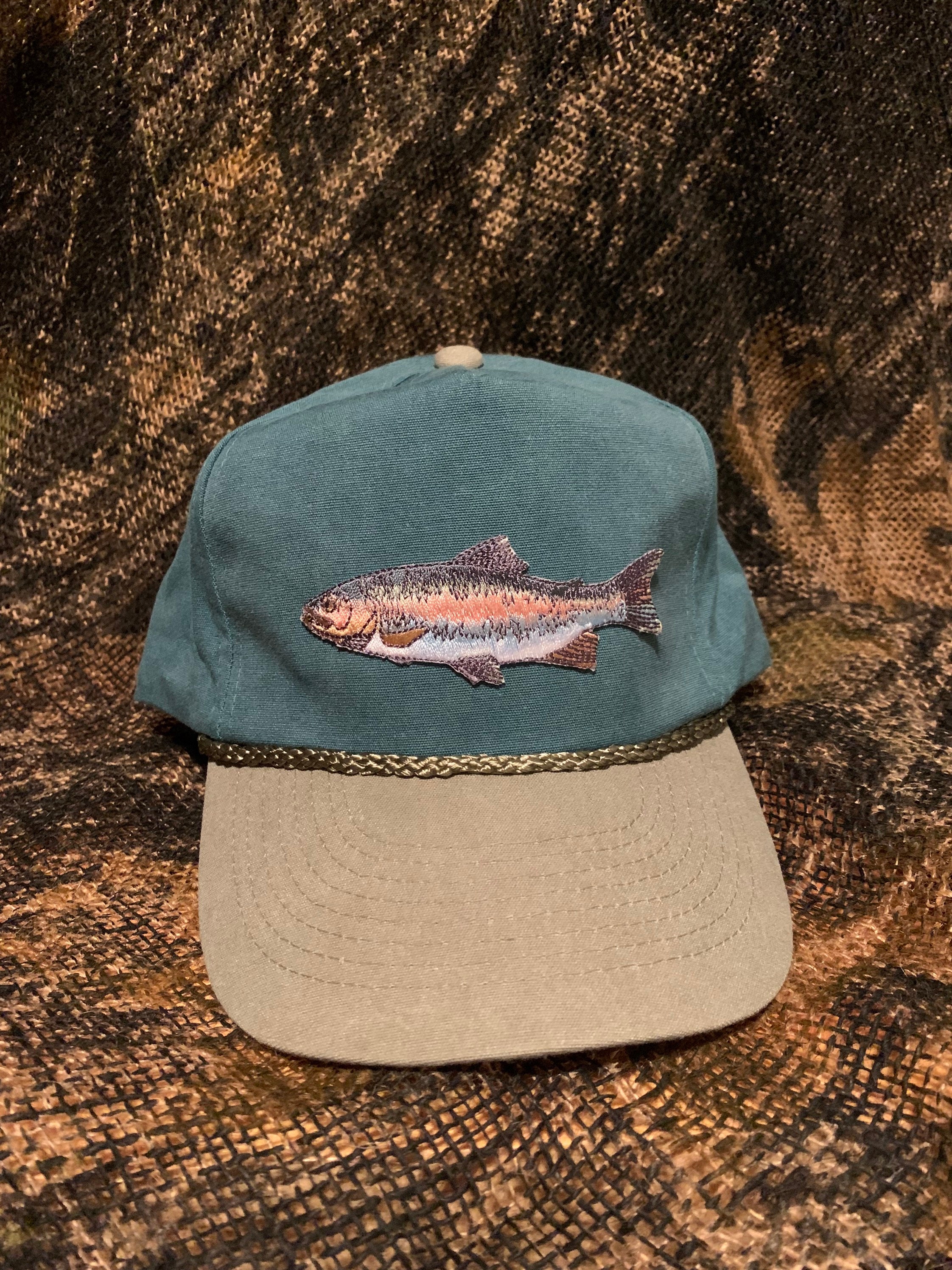 Rainbow Trout patch on your choice of Vintage snap back hat Etsy