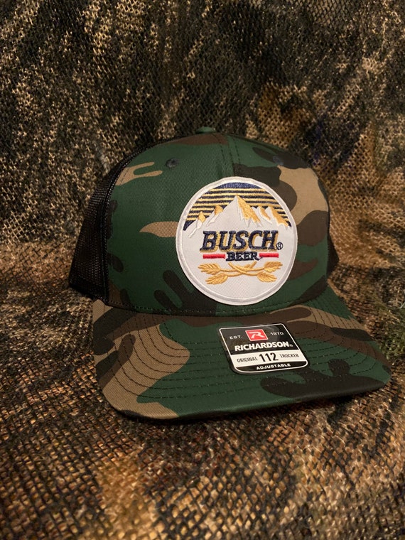 Busch Beer Patch on a Camo/black Mesh 