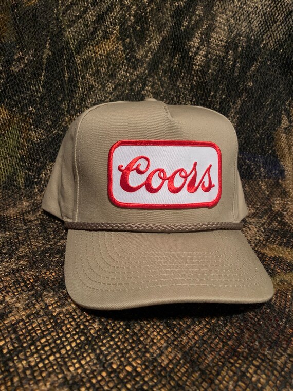 Coors Beer Patch on a All Tan Rope Brim Snapback Hat Vintage Etsy