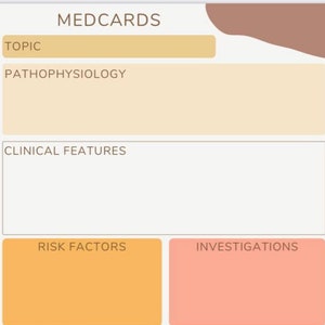 MEDCARDS - medicine revision flashcard note template for medicine, physician associate, nursing, pharmacy students