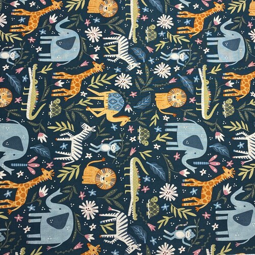 Safari animals Go Goodie Colorful lg print cotton Fabric by yard 44 Safari animals Go Goodie Colorful lg print cotton Fabric by yard 44