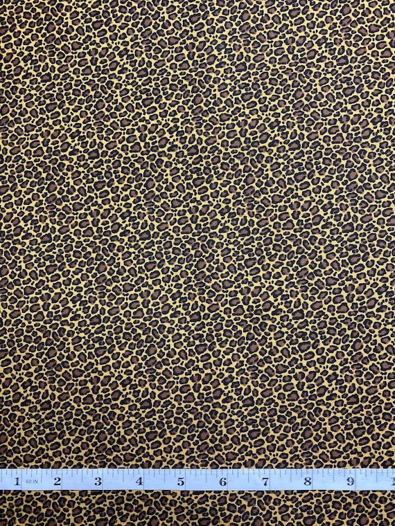Cheetah Print Cotton Fabric Small Cheetah Print Cotton Fabric Etsy