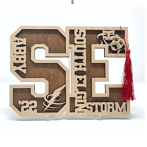 Custom Senior High School Letter Plaque, Custom College Plaque, Graduation Gift, School Letter Wood, Custom School Plaque, Senior Gift