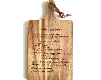 Custom Engraved Handwriting Recipe Board