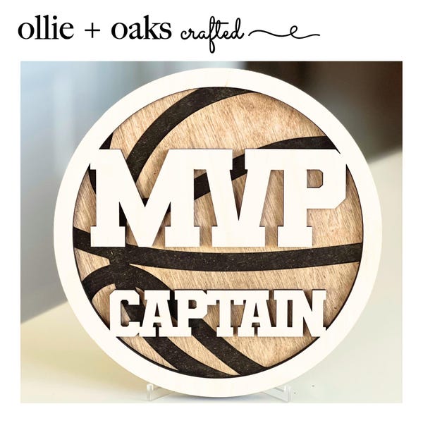 Custom Sports Gift, Sports Wood Cutout, Custom Sports Plaque, MVP Plaque, Captain Plaque