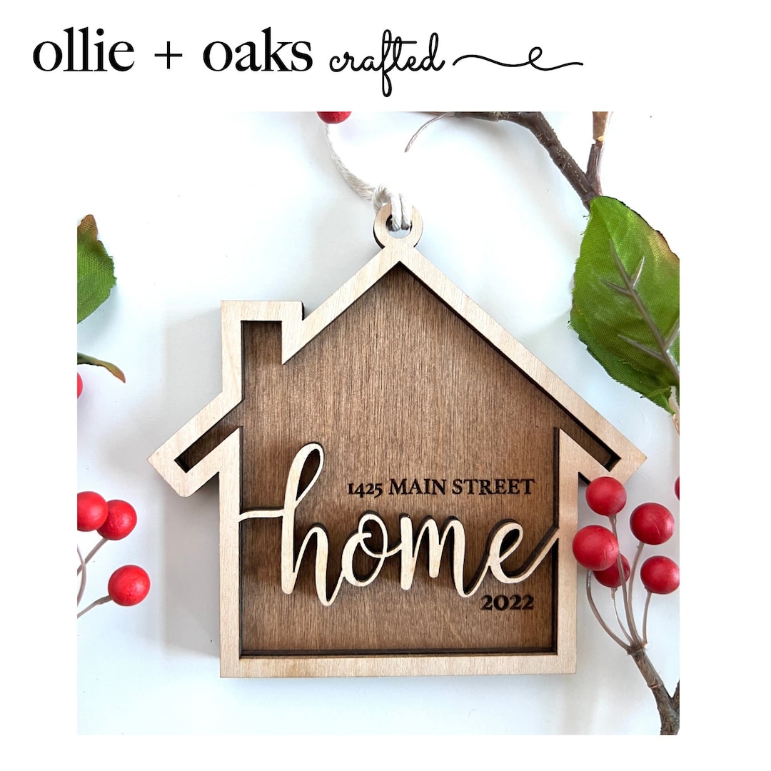 Home Sweet Home Ornament Custom Home Ornament Wood House Etsy