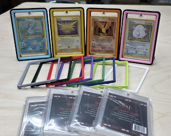 Trading Card Display Kit | 4 Pack, Color Frames & UV Protector