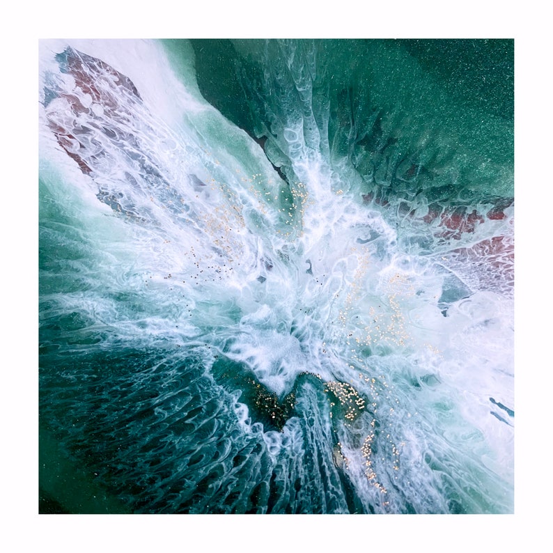 Coasters ⎮ Dark green ⎮ Emerald green ⎮ made of epoxy resin ⎮ Wind technology image 3