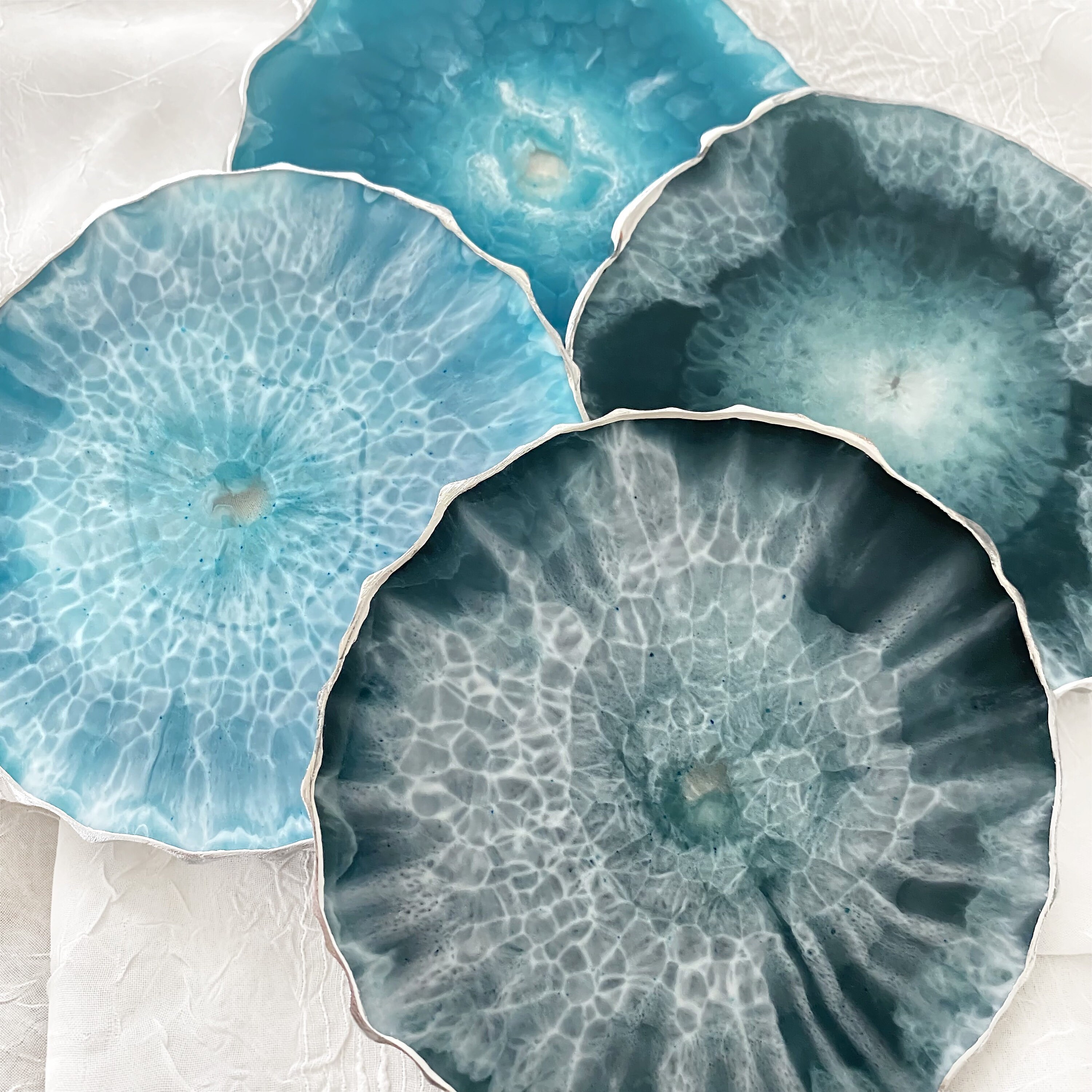 4 Stück Geode Harz Untersetzer Silikonformen – DIY Achat Modell Für Epoxidharz, Hitzebeständig & Blasenfrei