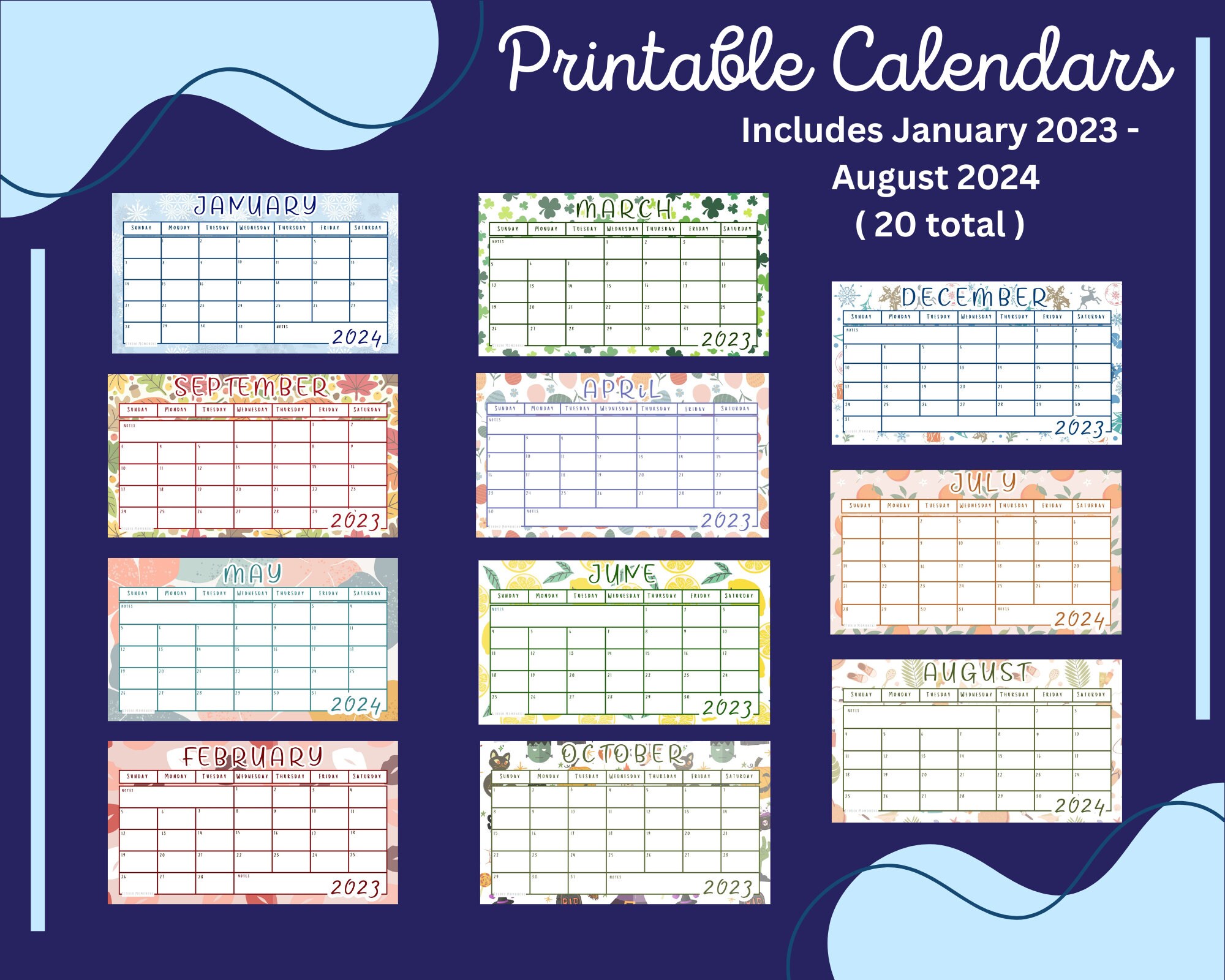 Printable Calendar 2023 -2024, Printable School Calendar, School ...