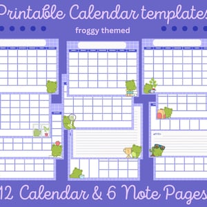 Printable Calendar, Cute Kids Calendar, Wall Calendar PDF, Editable Calendar, Kids Monthly Planner, Homeschool Calendars,