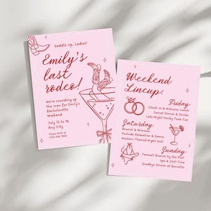 Last Rodeo Bachelorette Itinerary Template Nashville Bachelorette Weekend Invite Template Disco Bachelorette Canva Instant Download