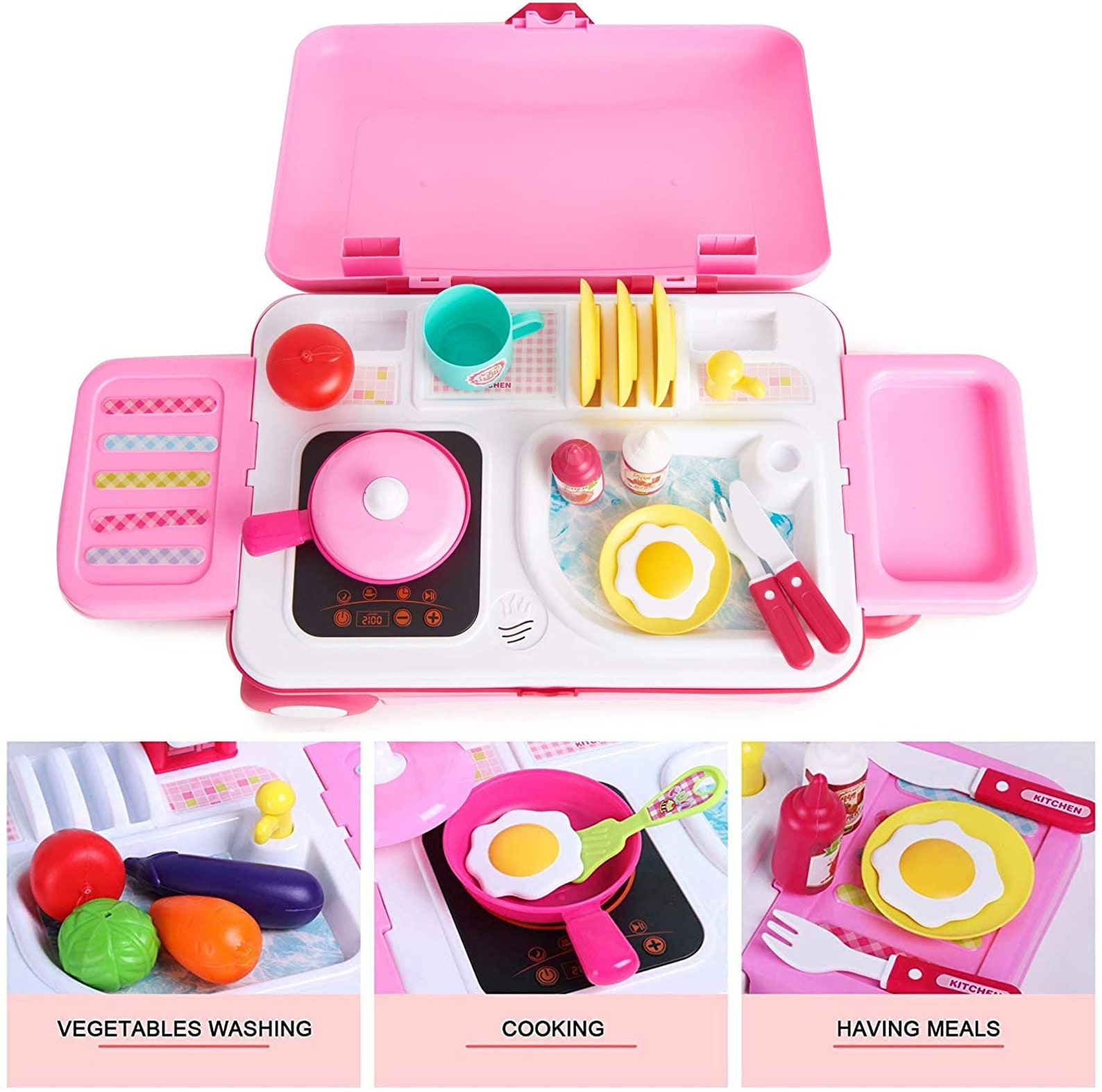 Juguete Chef 2en1 Travel Suitcase Kitchen Set para niños / Etsy