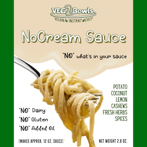 NoCream Sauce - (Vegan, Dairy-free, Gluten free - instant)