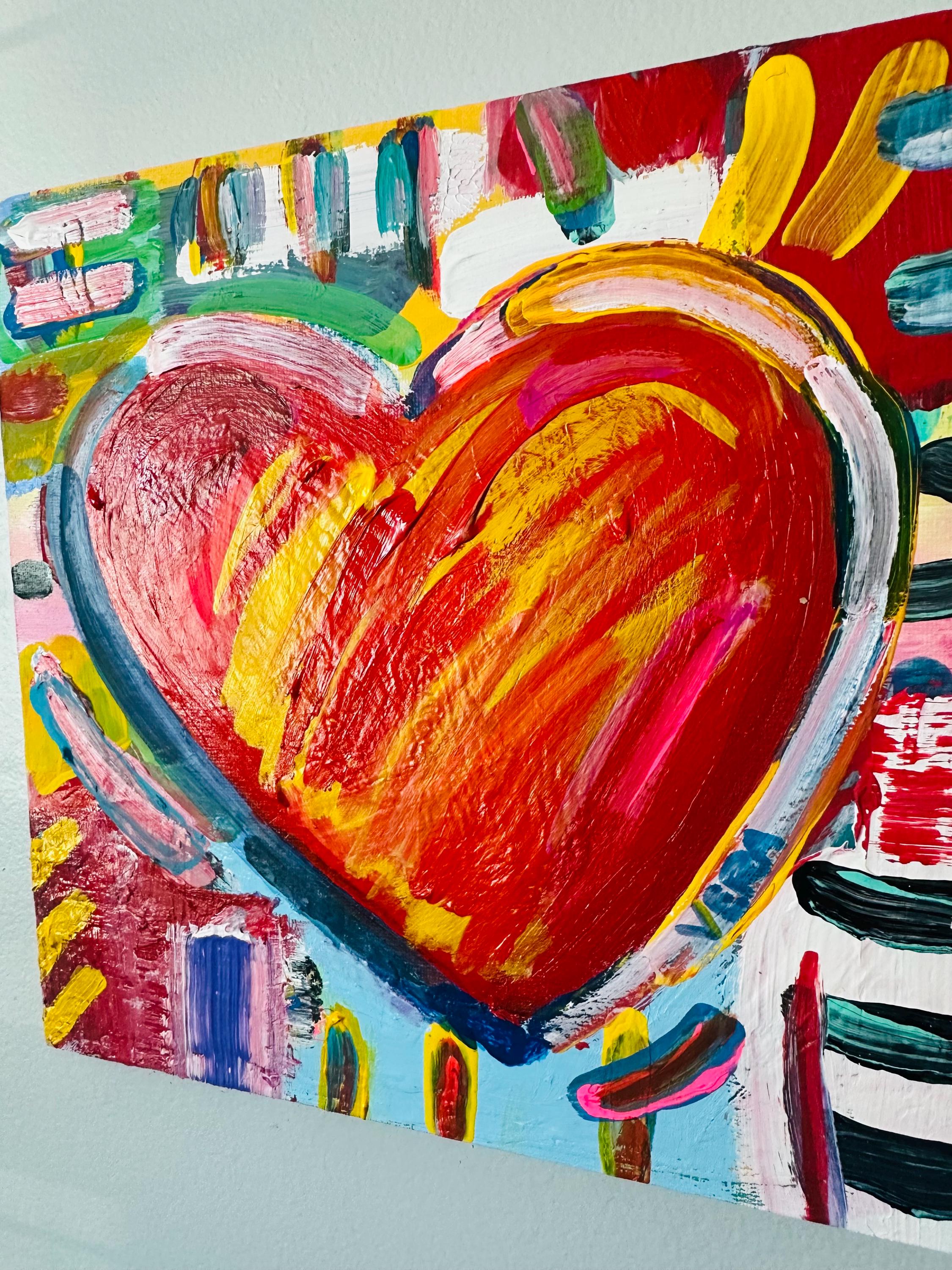 Abstract Heart Original Painting by Artist Alex Vera, Abstract