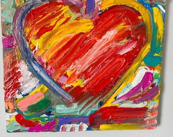 Abstract valentine Heart Original Painting by artist Alex Vera, abstract blends, peter max original, britto original, original art